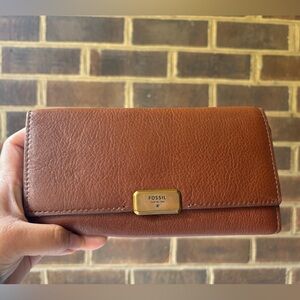 Fossil Wallet — Brown Cow Hide Leather